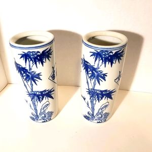 Vintage Blue Vase Set